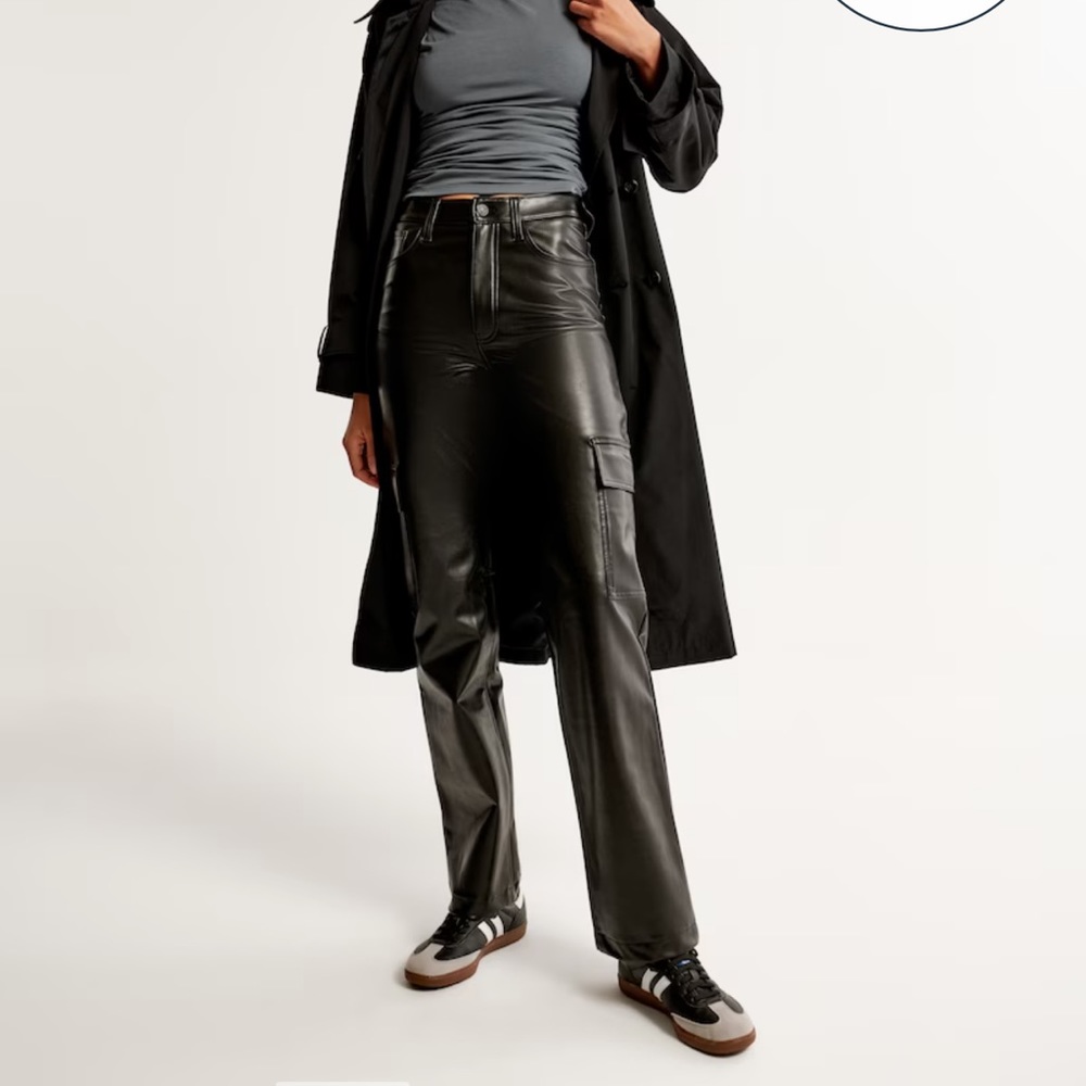 Abercrombie faux leather cargo pants